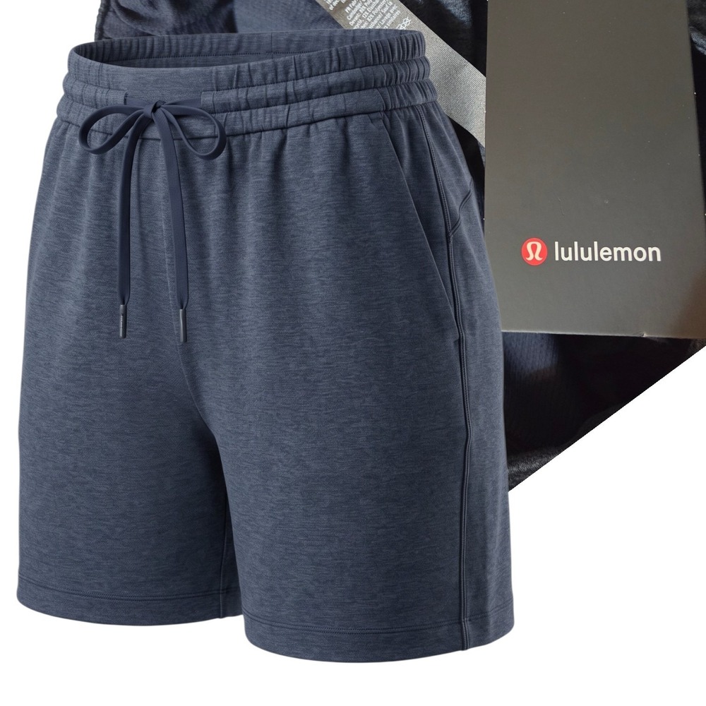 Lululemon Soft Jersey Short Men XL Blue Heathered Navy 5" LM7BCVS hidden phone